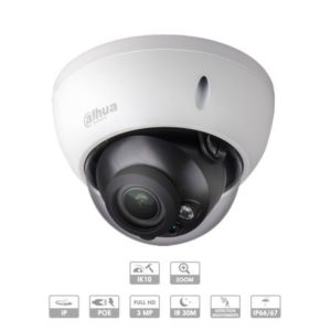 Caméra dôme Dahua dôme antivandalisme, 3 MP, IP, POE avec zoom x4